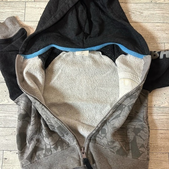 BATMAN | Toddler Zip Up Jacket with Hoodie | Size: 2T | Black & Gray - Picture 4 of 8